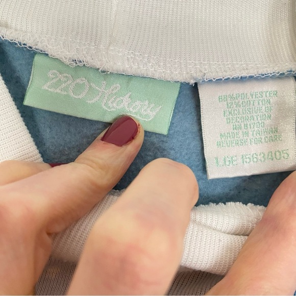 Vintage 90s Mockneck Sweatshirt Pullover Womens Size Large Blue Embroidered - Picture 8 of 10